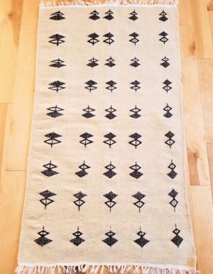 Margoum tunisien - Tapis laine naturelle motifs berbères 2.1'x3.8'