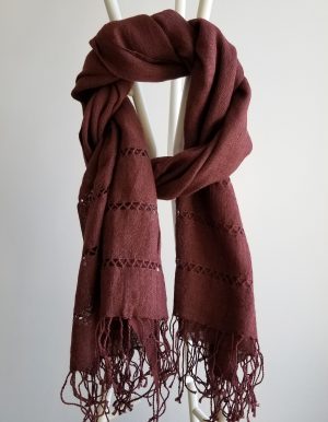 Foulard lin ajourée grenat