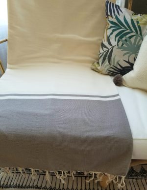 Alternative view of Jeté Coton crème, Taupe