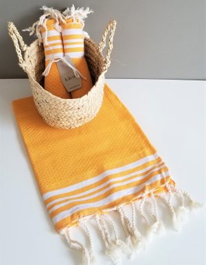 Ensemble de 2 Serviettes jaune tournesol