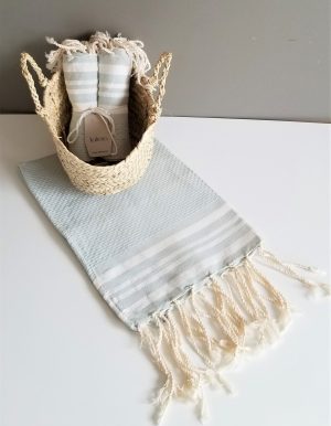 Ensemble de 2 Serviettes vert d'eau