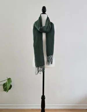 Écharpe en lin Vert sauge foncé
